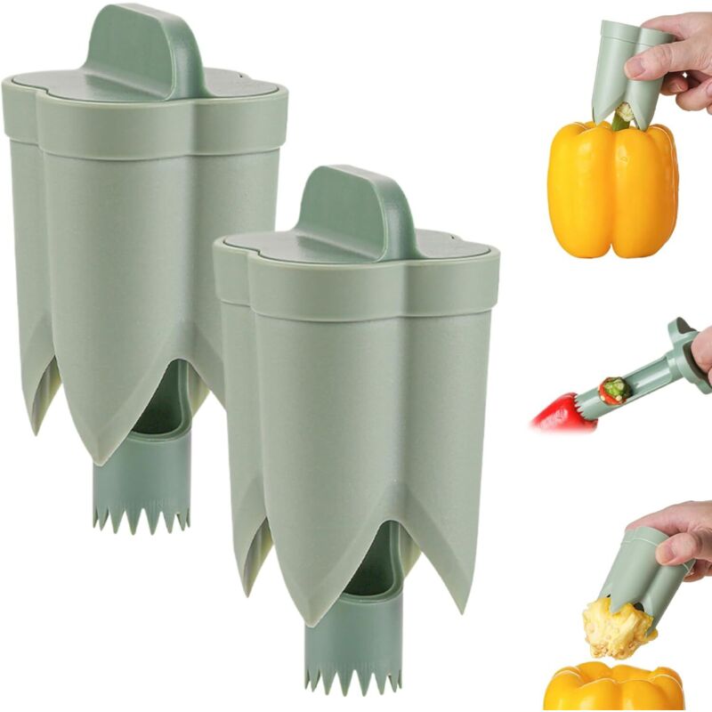 Stück Pfefferentkerner, 2-in-1-Jalapeno-Entkerner-Werkzeug, schnelles Pfefferentkerner-Samenentferner-Werkzeug und effektives, einfach zu