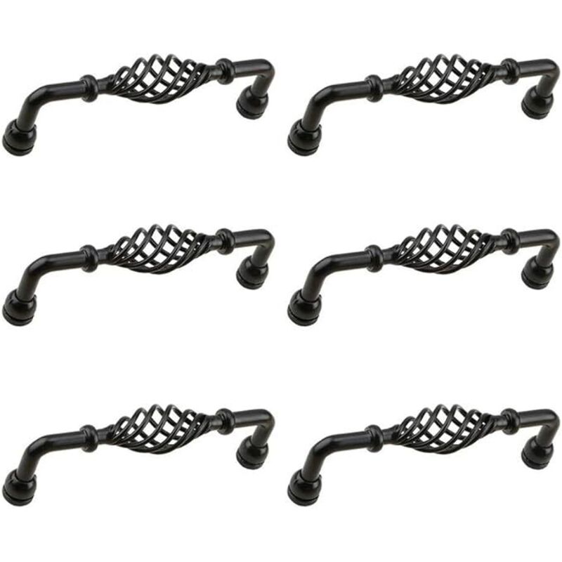 Traditioneller Schubladengriff, 6 Möbeltürgriffe aus Metall im Vogelkäfig-Stil. Englischer Griff für Küchenschrankgriffe, Schubladengriffe usw.