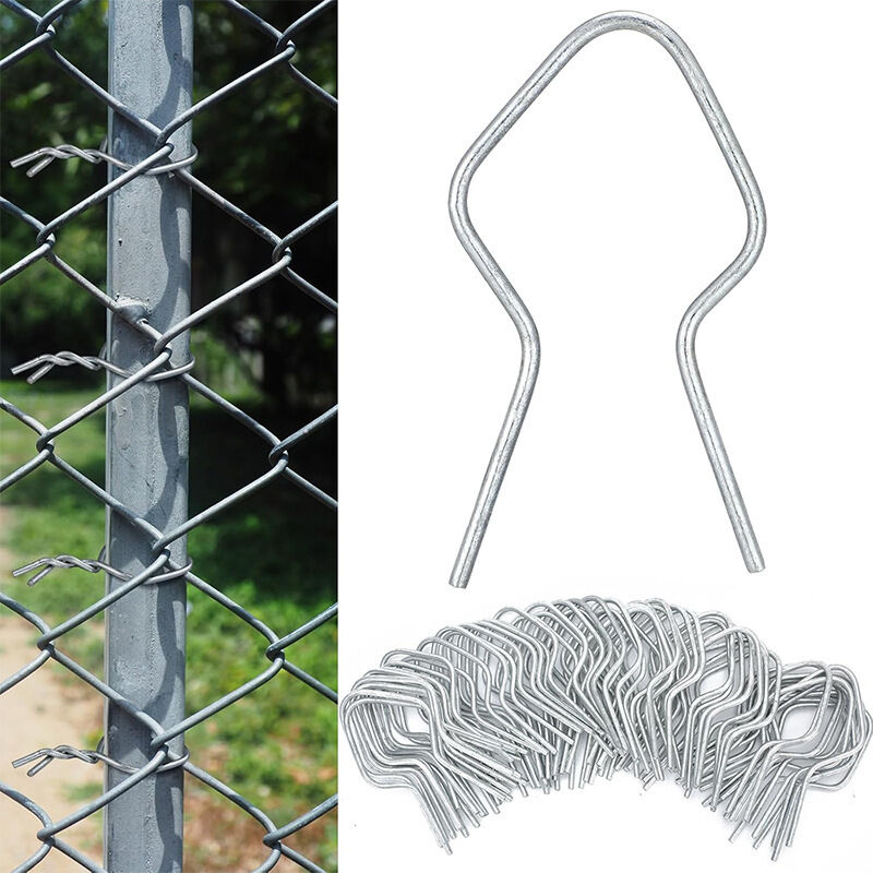 Tragbare T-Bar-Kabelbinder aus verzinktem Stahl für Pferde, Schafe, Bauernhöfe, Gärten, Sportzäune, Silber (quadratisch), 100 Stück - Lntyq