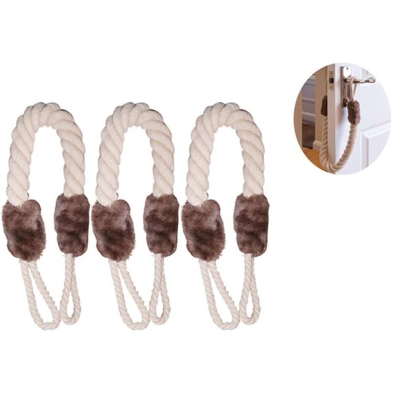 Lntyq - Türstopper-Seil, 3 Stück, Türspannschnur, Türkeil-Seil, Babytrage, Sicherheitsklemmschutz, Schutz für Kinder, Babys, Haustiere