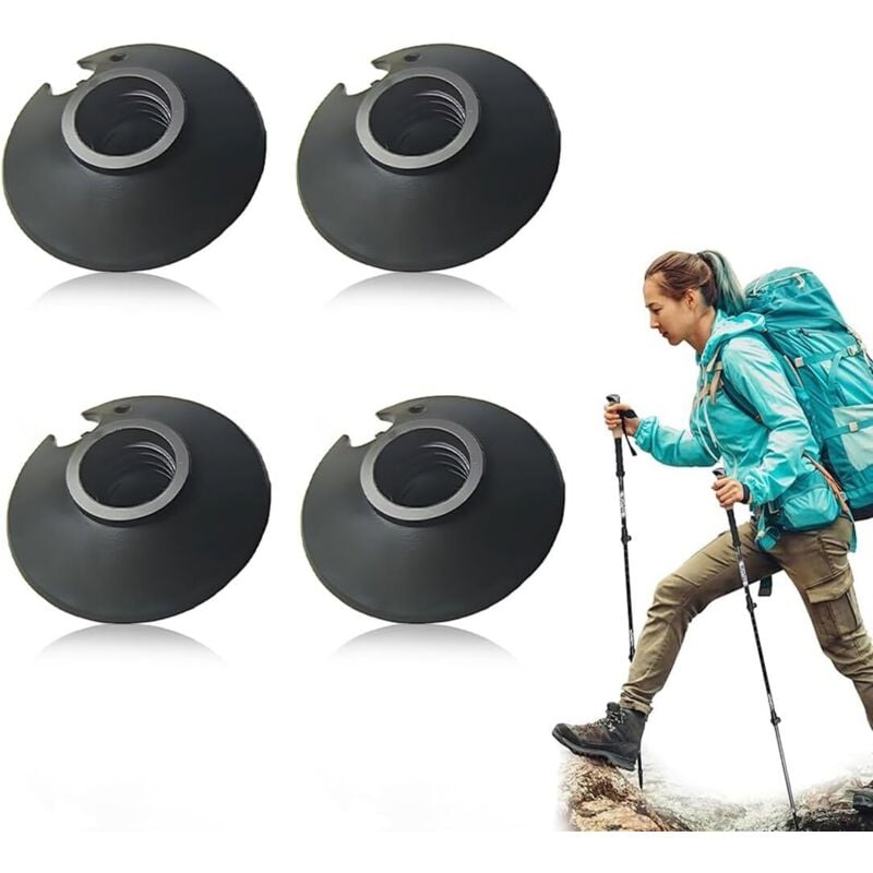 Wanderstockkorb, 4-teiliger Schneeschleppen-Ersatz, Gehstock-Spitzenschutz, für Wanderstöcke für Nordic-Walking-Stock-Wandern - Lntyq