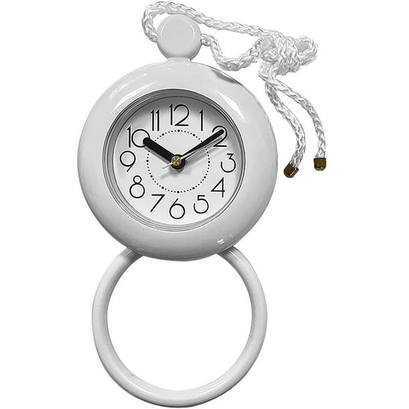 Lntyq - Wasserdichte Badezimmeruhr, Duschuhr mit hängendem Handtuch, wasserdichte Uhren für Badezimmer, Küchentimer-Uhren (weiß)