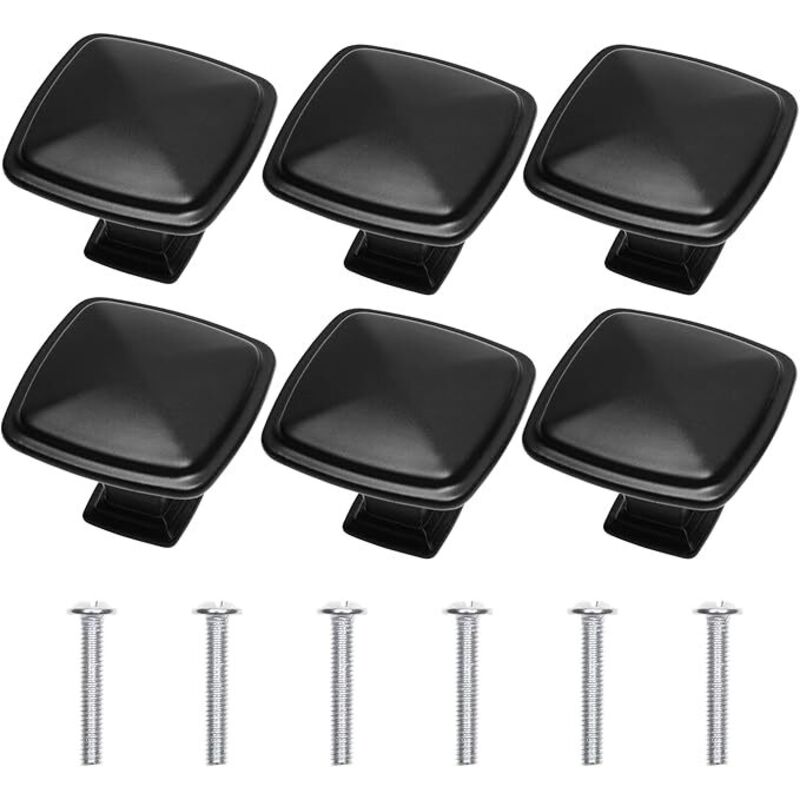 X quadratische Schrankknöpfe – Mattschwarz – Griffe für Küchenschubladen, Schränke, Kommoden – Griffe im klassischen Look – Hardware für Heimwerker