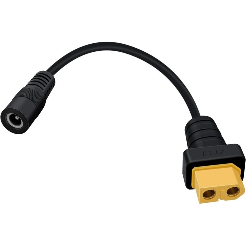 Lntyq - XT60 auf dc 5,5 x 25 mm Anschluss, dc auf XT60 Adapterkabel für ts100, Solarbatterie-Ladekabel, 30 cm (DC-Buchse, XT60-Buchse)