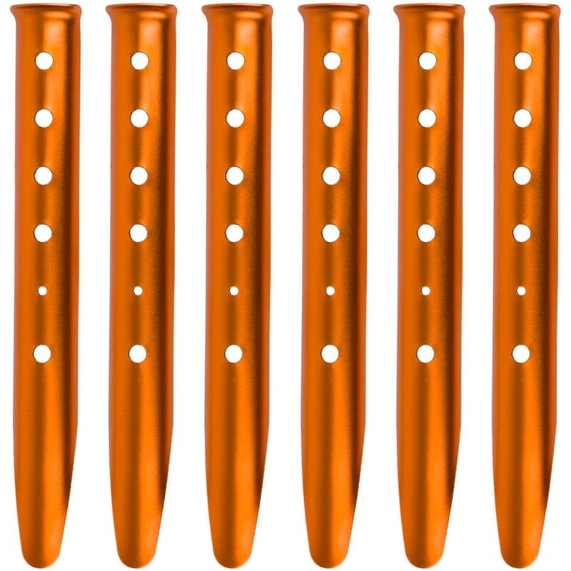 Zeltheringe aus Aluminiumlegierung, U-förmige Sandheringe, 31 cm, 6 Stück, Befestigungspfähle für Schnee, Strand, Camping, Wandern (Orange – U-förmig