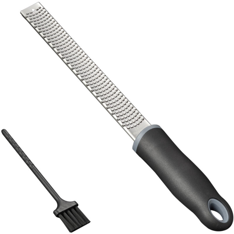 Zitrusschaber und manuelle Käsereibe, feine Reibe für Parmesan, Zitrone, Kokosnuss, Muskatnuss, Schokolade und mehr, 33 cm, scharfe Edelstahlklingen