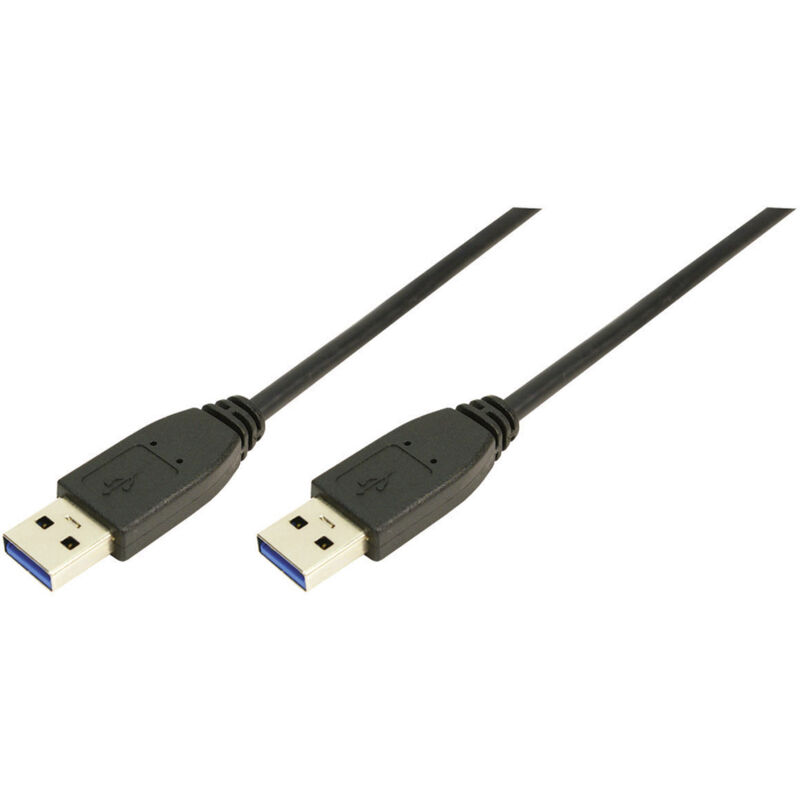 USB-Kabel usb 3.2 Gen1 (usb 3.0 / usb 3.1 Gen1) usb-a Stecker, usb-a Stecker 3.00 m Schwarz - Logilink