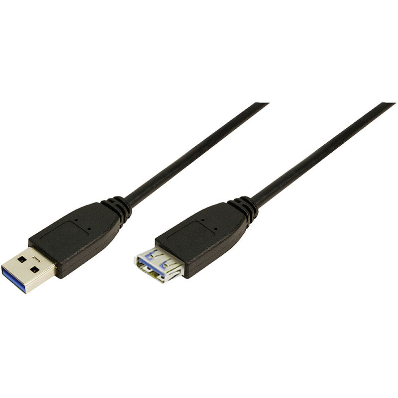 USB-Kabel usb 3.2 Gen1 (usb 3.0 / usb 3.1 Gen1) usb-a Stecker, usb-a Buchse 1.00 m Schwarz - Logilink