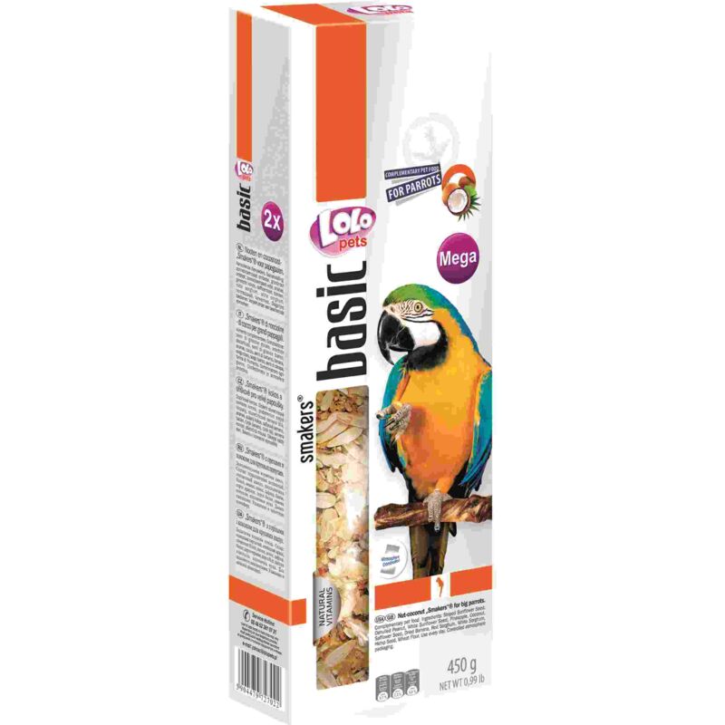LoLo Pets BASIC - MEGA NUSS-FRUCHT-SCHMECKER FÜR GROSSE PAPAGEIEN 450 g