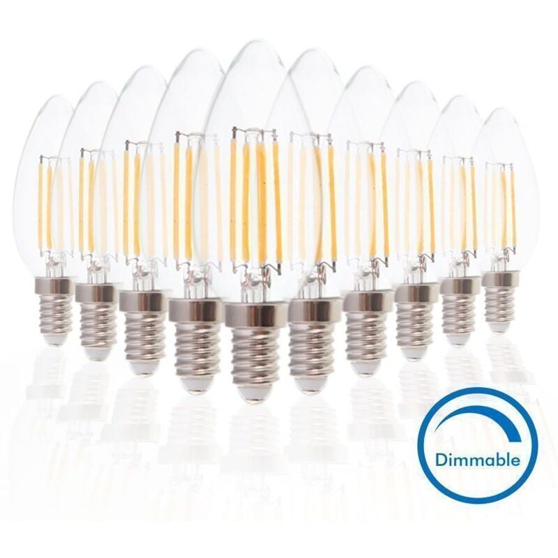 Los mit 10 LED-Lampen E14 4W cog Dimmbar Warmweiß Farbtemperatur: Warmweiß 2700K