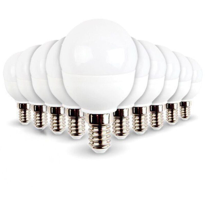 Los mit 10 LED-Lampen E14 Mini Globe 5,5 w 470 Lumen Gl. 40 w. Farbtemperatur: Warmweiß 2700K