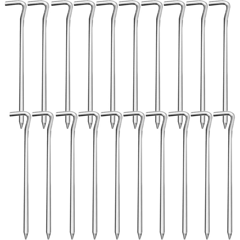 20 Stück Zeltheringe aus Metall, 18 cm Campingpfähle, ideal für Gartenarbeit und Angeln