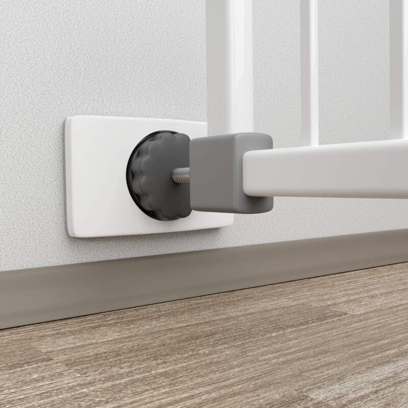 Tigrezy - 4er Set Wandschutzgleiter für Treppengitter und Türgitter - ohne Bohren - für Baby, Kind, Hund (quadratisch)