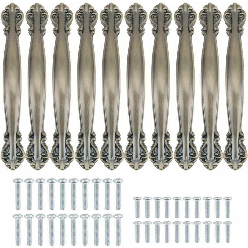 Lot von 10 Vintage-Armoires in Form eines antiken Bogens – 14,5 cm lange Möbel-Porte-Poignées, Vintage-Möbel-Poignées, Vintage-Möbel-Poignées,