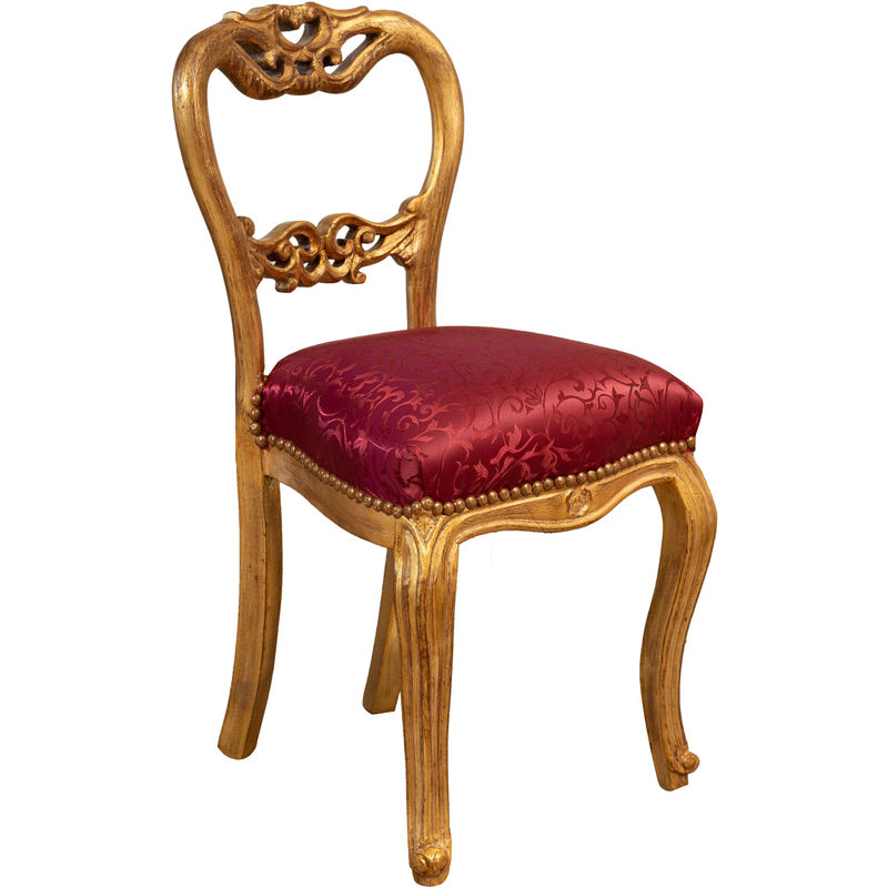 Goldfarbener Wohnzimmer Sessel Louis xvi 90x45x42 cm Holzstuhl französischer Stil Schlafzimmer Sessel gepolsterter Barocksessel