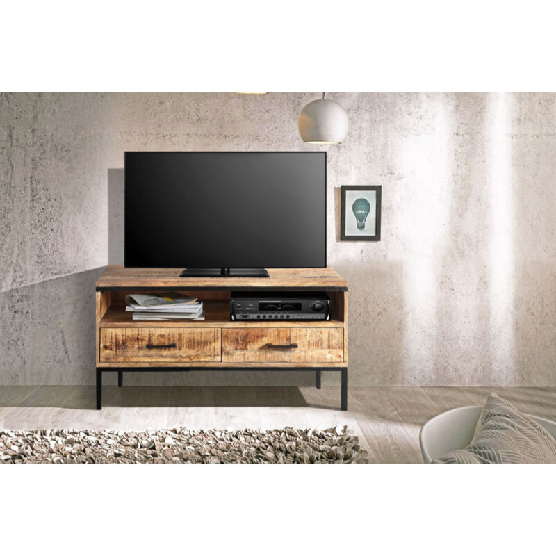 Lowboard TV-Board 100 x 50 x 40 cm Mangoholz massiv ARTA
