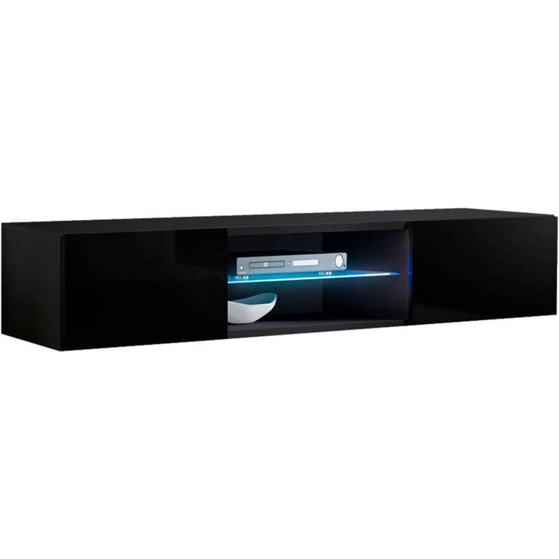 Muebles Bonitos - Mueble tv modelo Tenon (160 cm) en negro