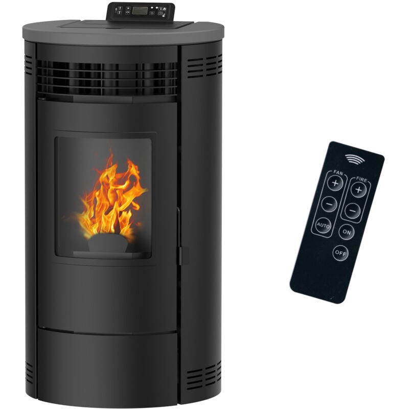 Luft-Pelletofen Flavia 15 kW Sannover Schwarz