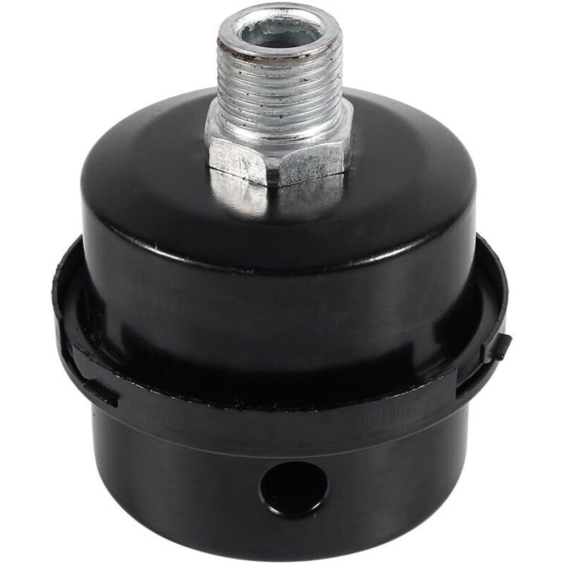 Luftkompressor-Filter, schwarzer Metall-Kompressor-Schalldämpfer, 3/8 Zoll 16 mm Luftkompressor-Schalldämpfer-Filter, Luftfilter für Kompressor