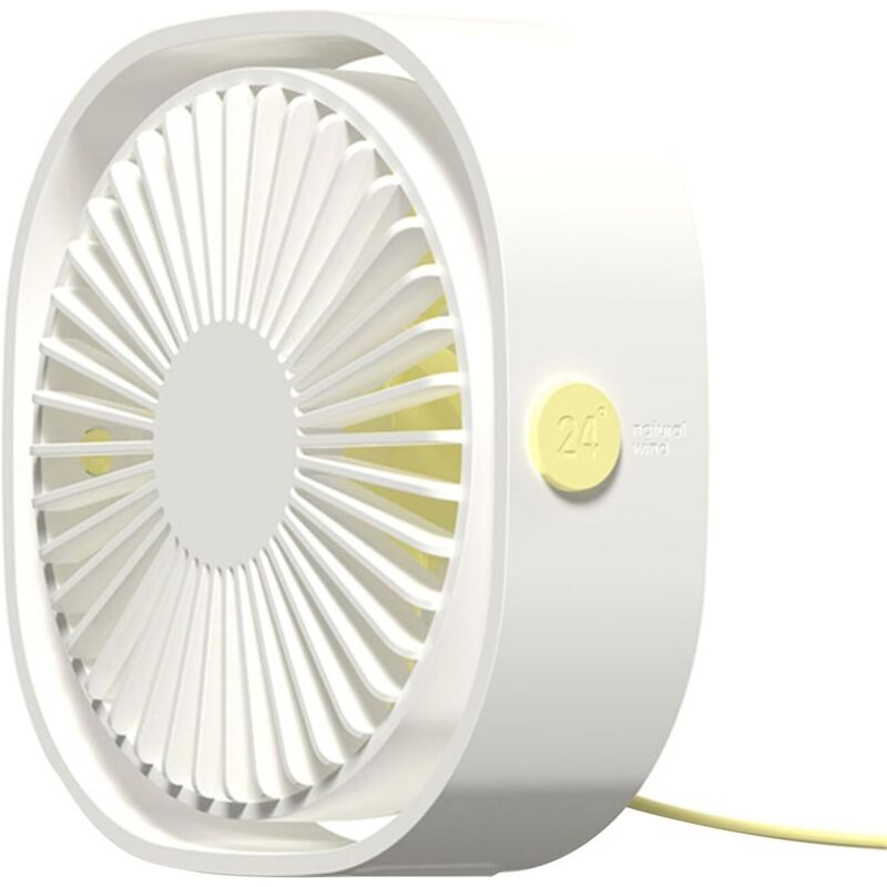 Luftkühlender Ventilator mit 3 Windstufen, wiederaufladbarer tragbarer Ventilator für Reisen, Schlafzimmer, Büro, Auto