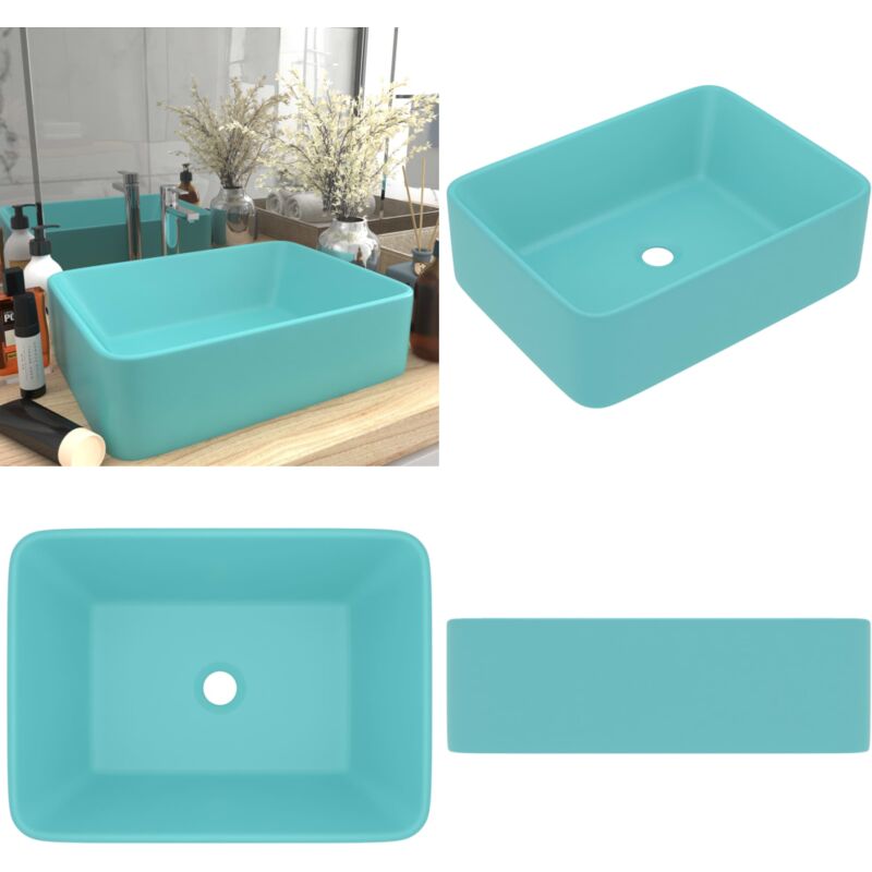 Vidaxl - Luxus-Waschbecken Matt Hellgrün 41x30x12 cm Keramik - Keramik Waschbecken - Badezimmer Waschbecken - Aufsatzwaschbecken - Matt Hellgrün
