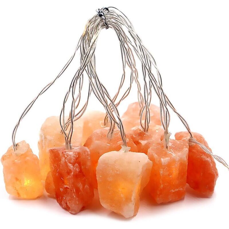 m lange Lichterkette mit 10 LEDs aus Himalaya-Salz, USB-Anschluss, rosa Salzlampe, Lichterkette, LED-Lichterkette, Feensalz für Schlafzimmer,