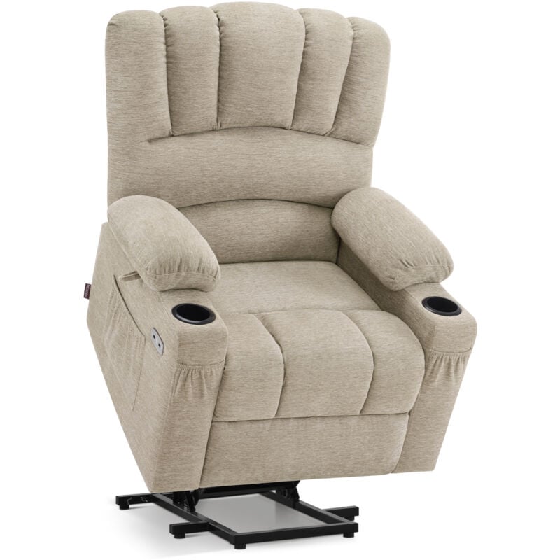 Mcombo - m Fernsehsessel mit Aufstehhilfe Elektrisch, 7102 (Stoff, Beige)