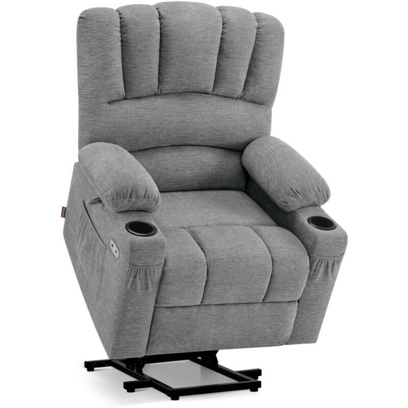 Mcombo - m Fernsehsessel mit Aufstehhilfe Elektrisch, 7102 (Stoff, Grau)