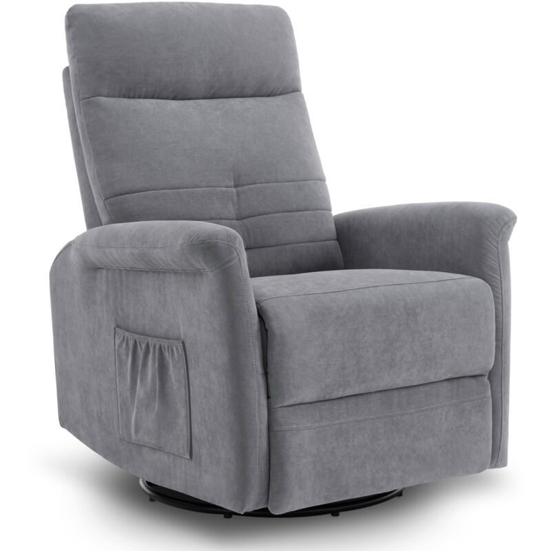 M Mcombo Relaxsessel Fernsehsessel mit Liegefunktion Manuell, Massagesessel mit Wärmefunktion, tv Sessel mit Wippfunktion & Drehfunktion, 270°