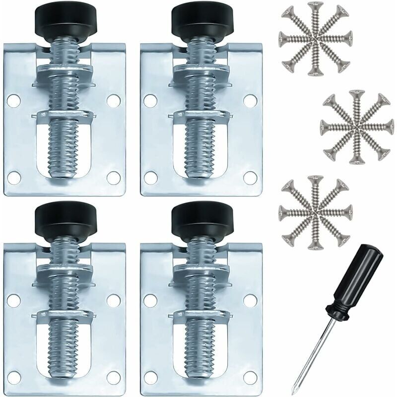 Aimoonsa - M10 Verstellbare Möbel-Nivellierfüße aus verzinktem Eisen, Nivellierfüße für Möbel, Tische, Schränke, Werkbänke und Regale (4 Stück)