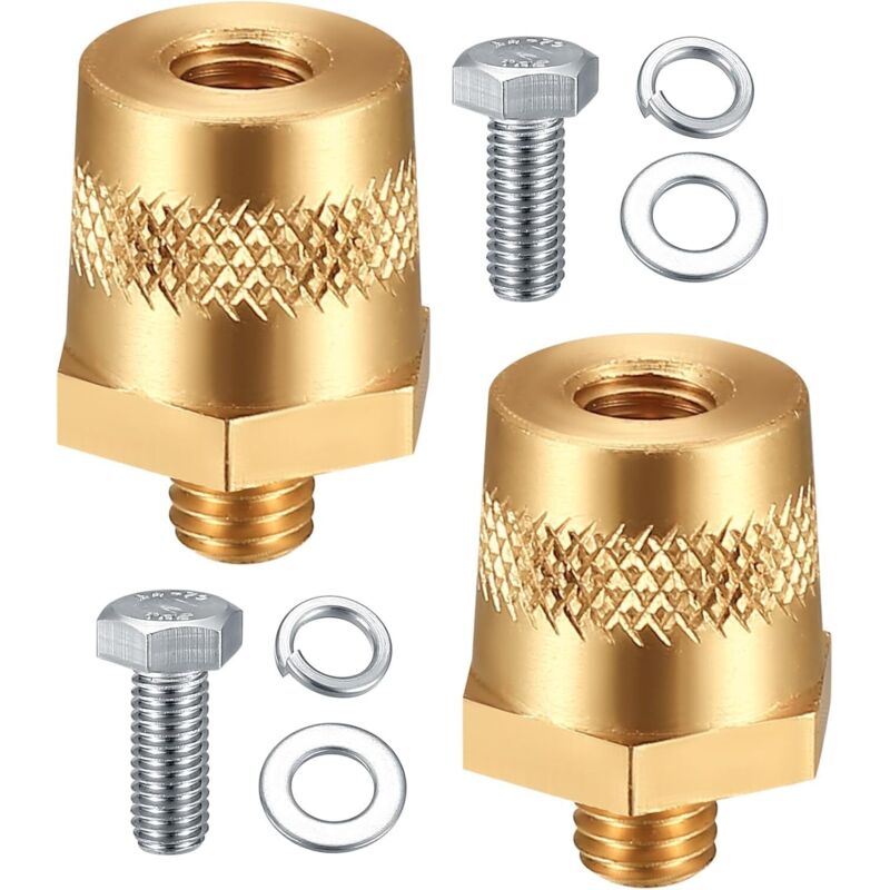 Bluedeer - M8 Batteriepoladapter mit Edelstahlschrauben, Auto Batterie Anschlussklemmen, Batterieklemmen, Batteriepol Auto Batterie Klemmensäule Paar