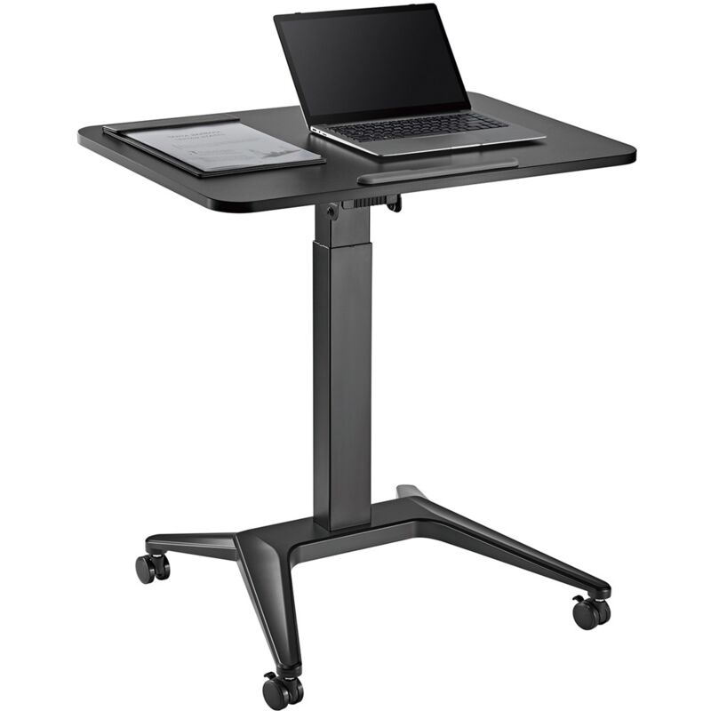 Maclean mc-453 b mobiler laptop Schreibtisch mit pneumatischer Höhenverstellung, laptop Tisch mit Rollen, 80 x 52 cm, max. 8 kg, höhenverstellbar