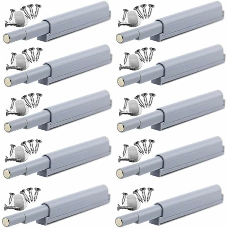 Magnetische Push-to-Open-Verschlüsse. Die magnetischen Push-Open-Verschlüsse öffnen und schließen Türen mit einem einfachen Druck (10 Stück).