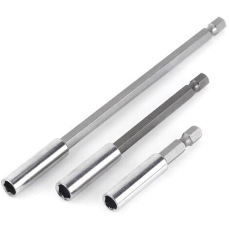 Magnetischer Bithalter Schraubverlängerung Schraubendreher Sechskant-Schaft 60 mm 100 mm 150 mm Verlängerung Bit für Akkuschrauber (3 Stück 1/4')