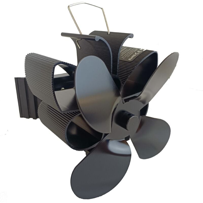 Magnetischer Kaminventilator, 4-Flügel-Kaminventilator, leiser Holzofenventilator für Holz-/Kamin-/Gas-/Holzscheit-/Pelletofen