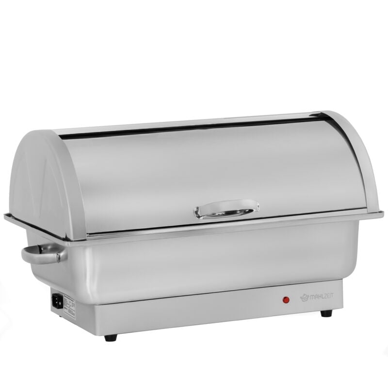 Mahlzeit elektrischer Edelstahl Chafing Dish mit GN 1/1 Behälter, 9 Liter, bis 80°C, mit Rolltop