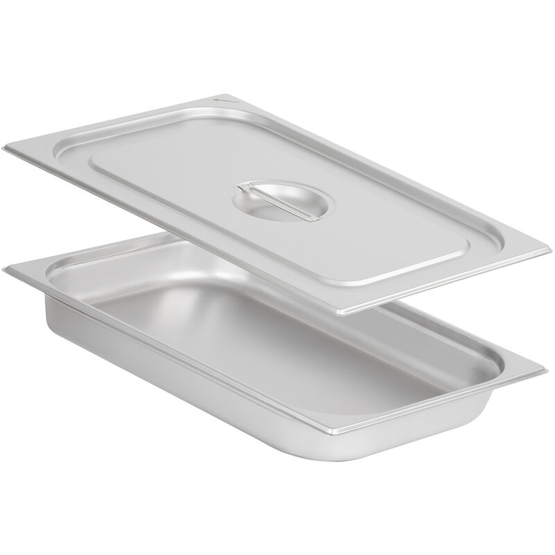 Mahlzeit GN Behälter 1/1 mit Deckel, Höhe 65 mm, Edelstahl Wärmebehälter, Geeignet für Chafing Dish