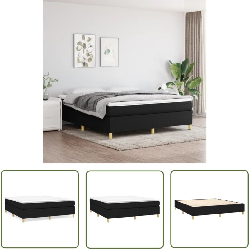 Maison Exclusive - The Living Store Bettgestell ohne Matratze Schwarz 180x200 cm Stoff - Bettesrahmen - Doppelbett - Boxspringbetten - Lattenrost