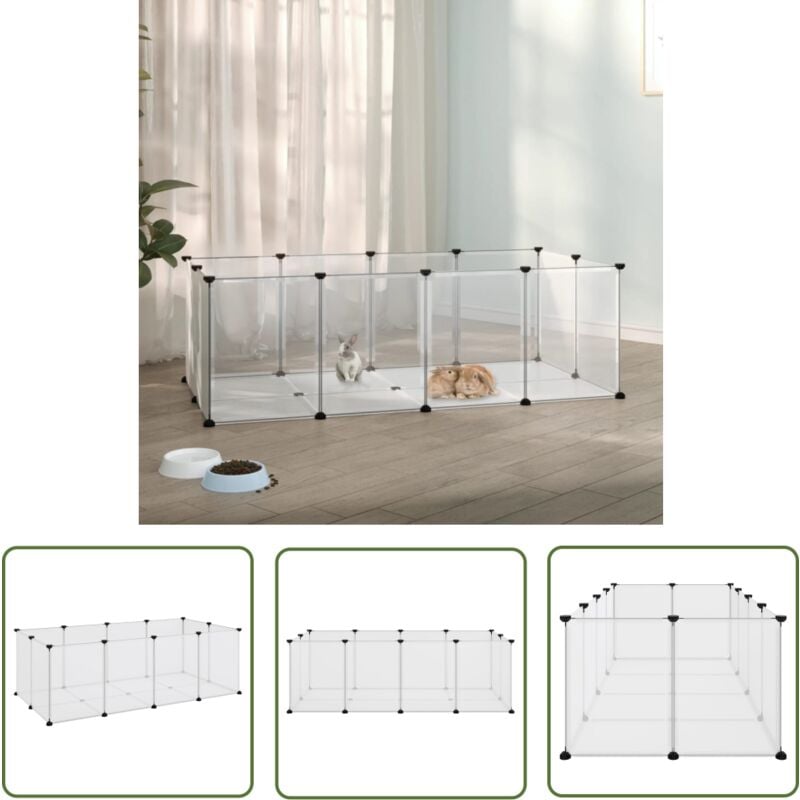 Maison Exclusive - The Living Store Kleintierkäfig Transparent 144x74x46,5 cm pp und Stahl - Kleintierkäfig - Haustierkäfig - Kaninchendrache