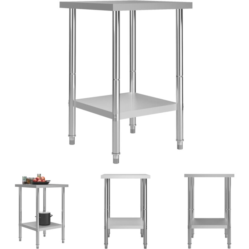 Maison Exclusive - The Living Store Küchen-Arbeitstisch 60 x 60 x 85 cm Edelstahl - Gastronomie