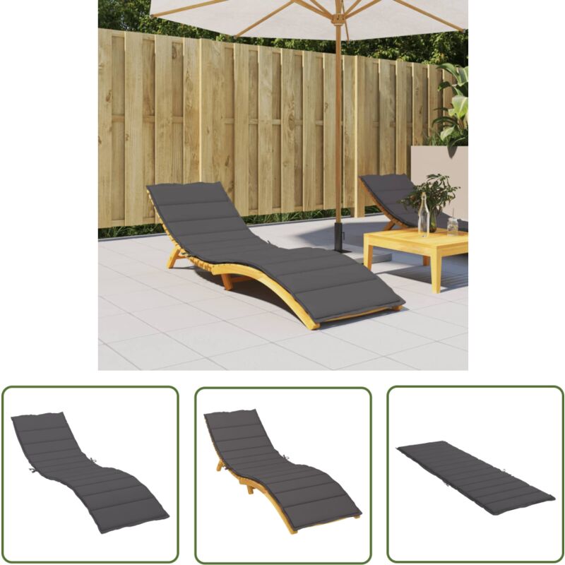 Maison Exclusive - The Living Store Sonnenliegen-Auflage Anthrazit 200x60x3 cm Oxford-Gewebe - Gartenliege Auflagen - Oxford Stoff - Sonnenschirm