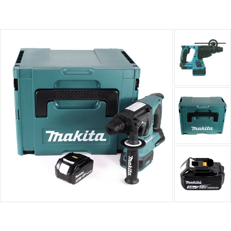 Makita - dhr 242 F1J Akku Bohrhammer 18V 2,0J SDS-plus Brushless + 1x Akku 3,0Ah + Makpac - ohne Ladegerät