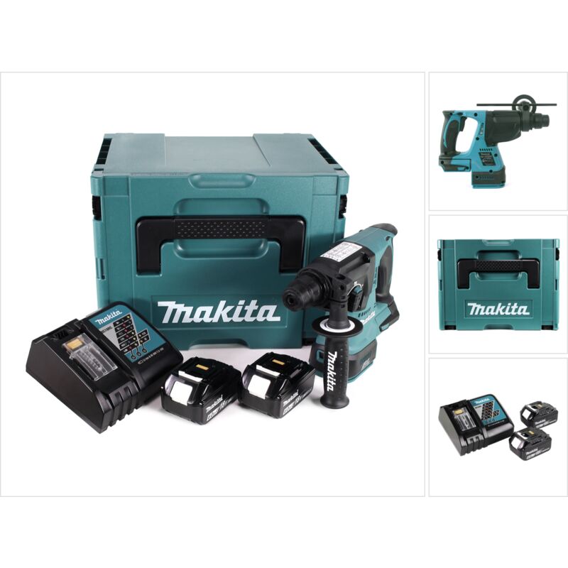 Dhr 242 rgj Akku Bohrhammer 18V 2,0J SDS-plus Brushless + 2x Akku 6,0Ah + Ladegerät + Makpac - Makita
