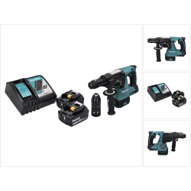 Makita - dhr 243 rg Akku Bohrhammer 18 v sds plus Brushless + 2x Akku 6,0 Ah + Ladegerät