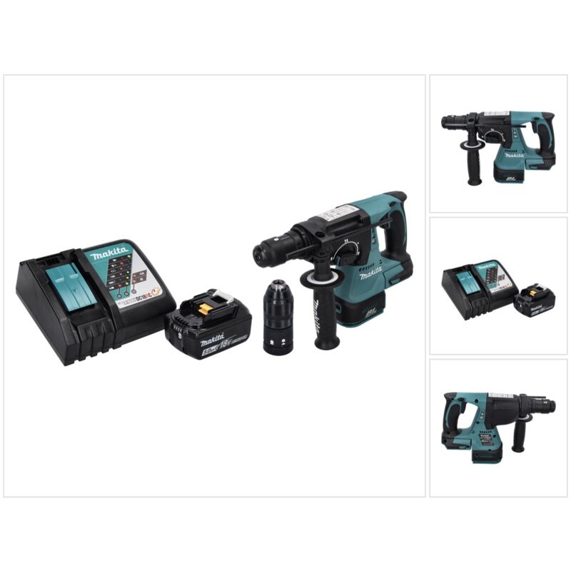 Makita - dhr 243 RT1 Akku Bohrhammer 18 v sds plus Brushless + 1x Akku 5,0 Ah + Ladegerät