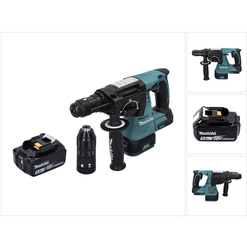 Makita - dhr 243 T1 Akku Bohrhammer 18 v sds plus Brushless + 1x Akku 5,0 Ah - ohne Ladegerät