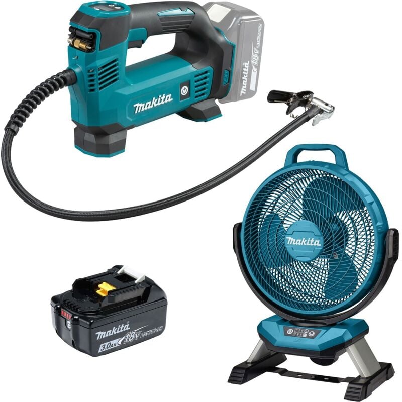 DMP180F1 Akku-Kompressor 18V / 1x 3,0 Ah Akku + DCF301Z Akku-Lüfter - Makita