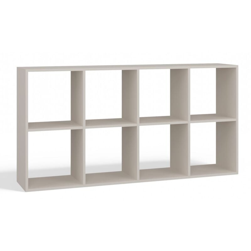 CDF Malax 2x4 Bücherregal Farbe: Beige Schrank, Sockel für Wohnzimmer, Büro und Arbeitszimmer Regal für Bücher und Spielzeug Ideal für Kinderzimmer,