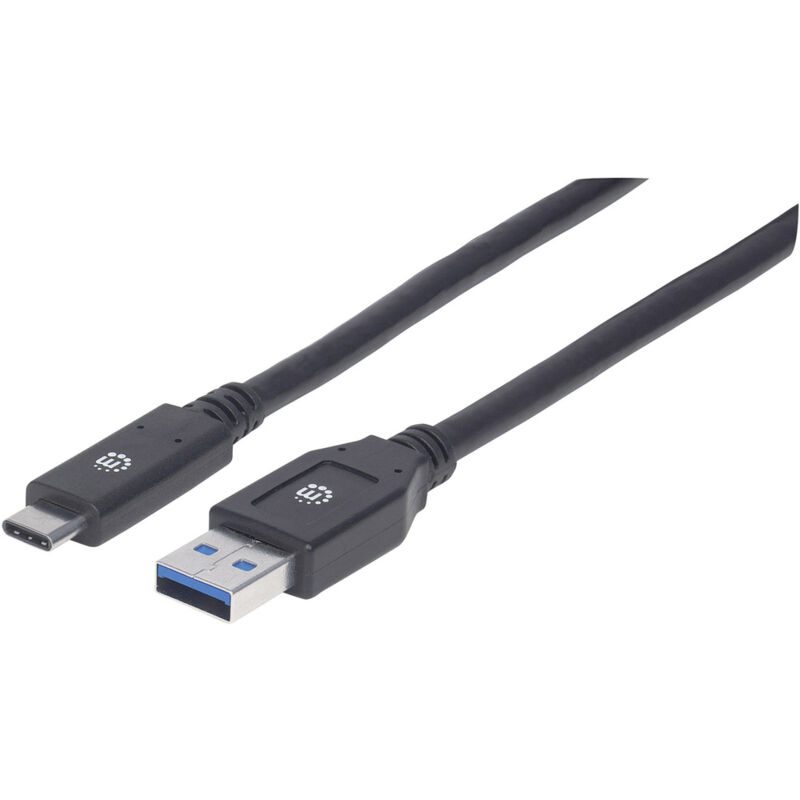 Manhattan USB-Kabel USB 3.2 Gen1 (USB 3.0 / USB 3.1 Gen1) USB-A Stecker, USB-C® Stecker 3.00 m Schw