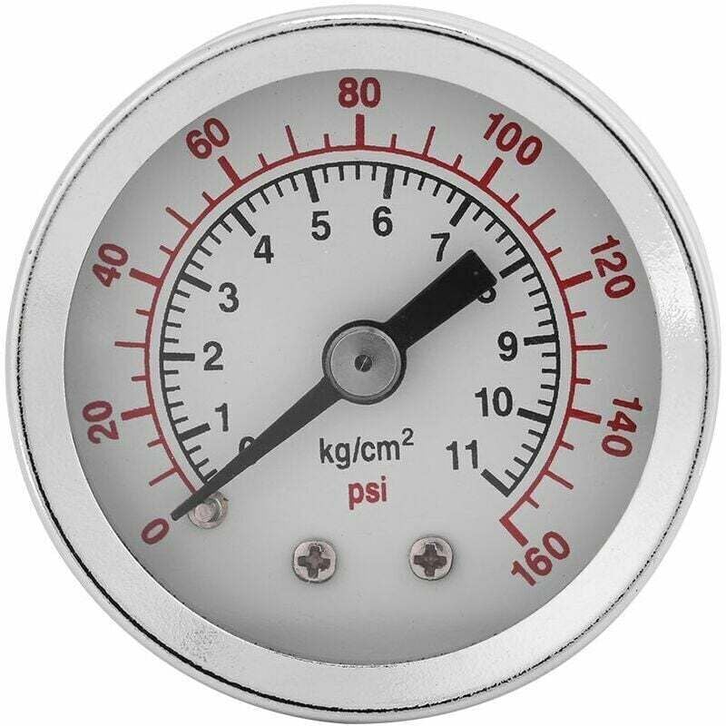 Fliti - Manometer, Wasser-Öl-Manometer, 0-160 psi 1/8 NPT-Manometer für Wasser, Flüssigbrennstoff, Luft, Hochpräzisions-Manometer
